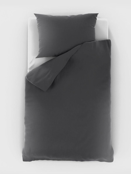 Kvalitex Муселиново спално бельо 140x200, 70x90cm тъмно сиво Kvalitex