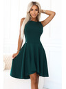 numoco Разкроени рокли с ефектен удължен гръб - бутилково зелени
