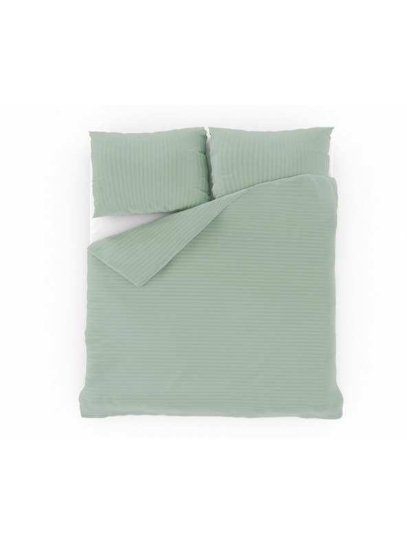Kvalitex Френско сатенено спално бельо с ивица 1+2, 240x200, 70x90см МАСЛИНЕНО