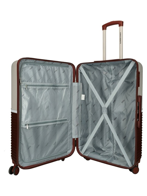 Enrico Benetti Пътнически куфар Enrico Benetti Princetown L Bordeaux/Pink