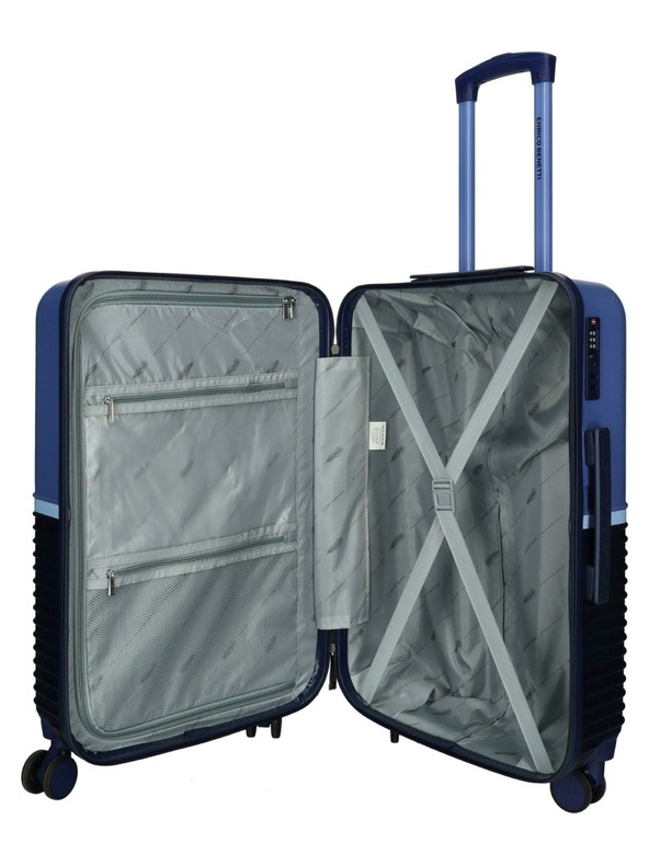 Enrico Benetti Пътнически куфар Enrico Benetti Princetown M Navy/Jeans