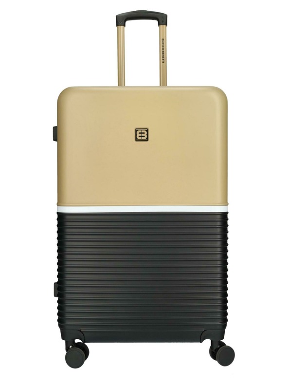 Enrico Benetti Пътнически куфар Enrico Benetti Princetown L Black/Camel