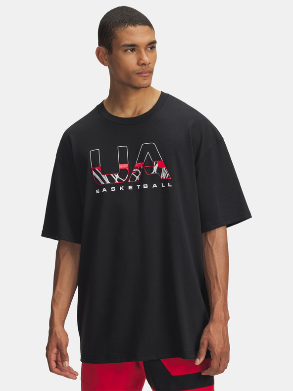 Under Armour Мъжка тениска Under Armour UA M HWT Hoops Branded SS-BLK