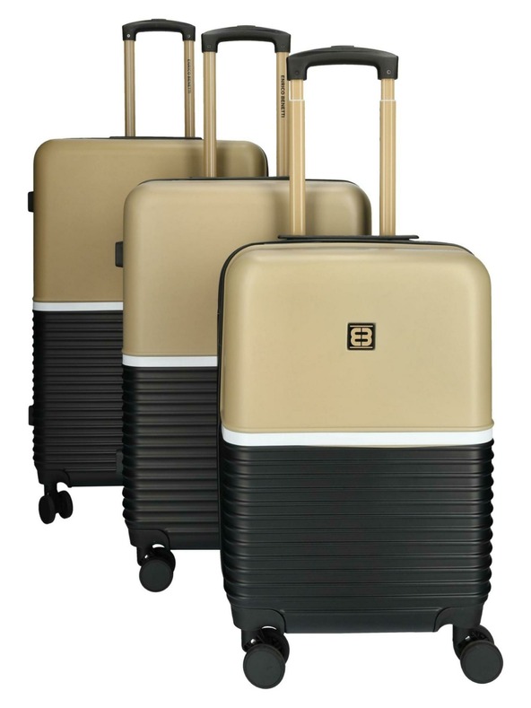 Enrico Benetti Комплект пътни куфари Enrico Benetti Princetown 21000-03 Black-Camel
