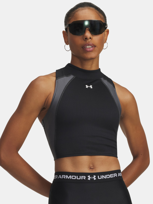 Under Armour Дамски потник Under Armour UA HG Rib Tank-BLK