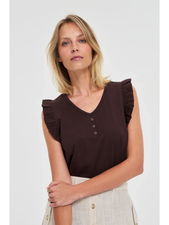 Moodo Дамска тениска Moodo – кафява