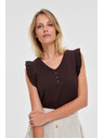 Moodo Дамска тениска Moodo – кафява