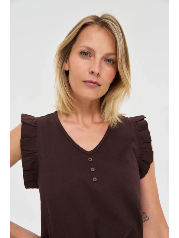 Moodo Дамска тениска Moodo – кафява