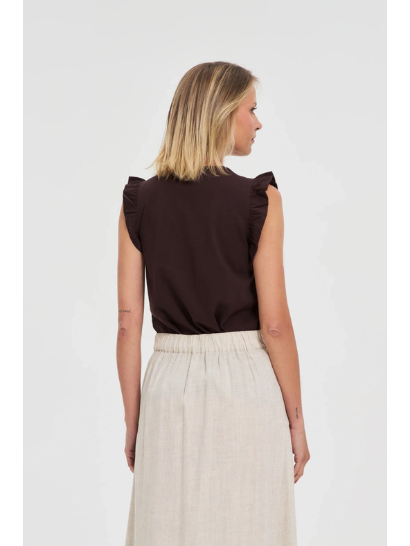 Moodo Дамска тениска Moodo – кафява