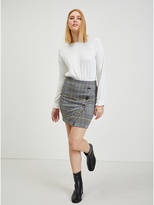Orsay Сива дамска пола по тялото на каре ORSAY