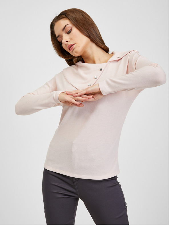 Orsay Светлорозова дамска тениска с декоративни детайли ORSAY