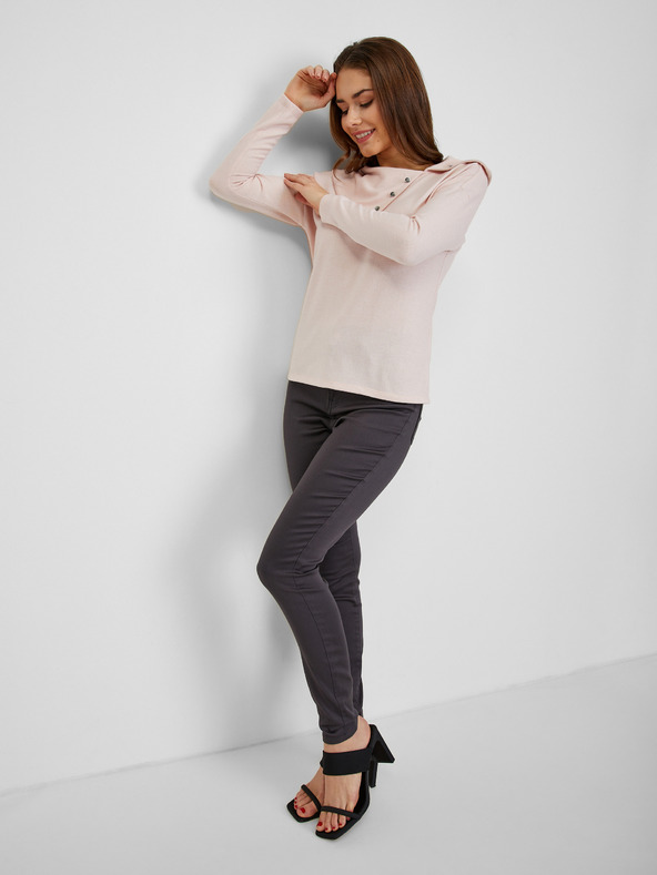 Orsay Светлорозова дамска тениска с декоративни детайли ORSAY