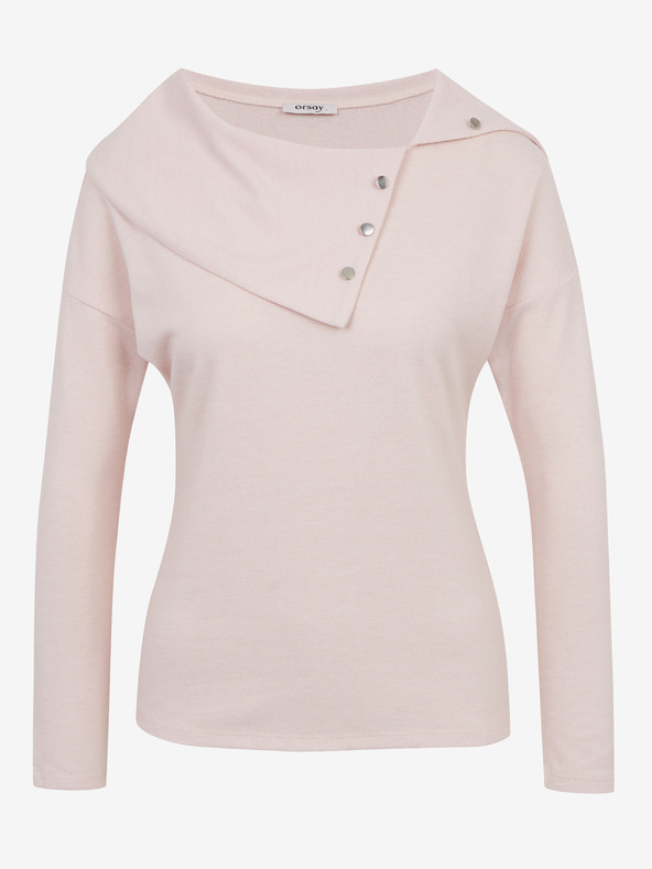 Orsay Светлорозова дамска тениска с декоративни детайли ORSAY