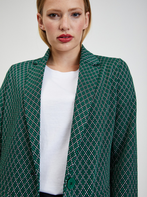 Orsay Тъмнозелено дамско сако с десен ORSAY