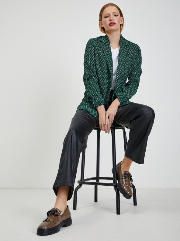 Orsay Тъмнозелено дамско сако с десен ORSAY