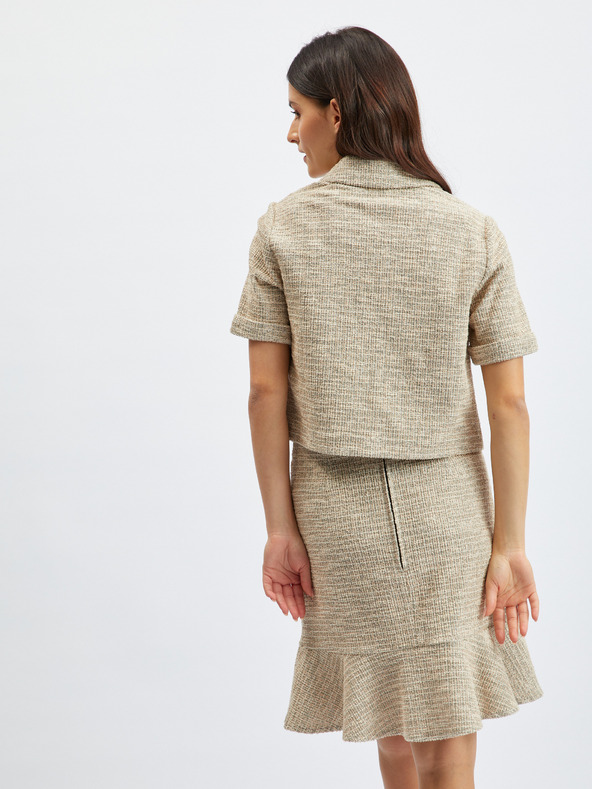 Orsay Светлокафява дамска меланжирана блуза с къс ръкав ORSAY