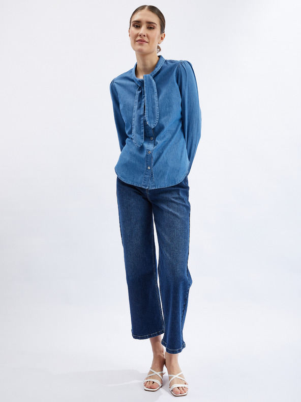 Orsay Синя дамска дънкова риза с декоративен детайл ORSAY