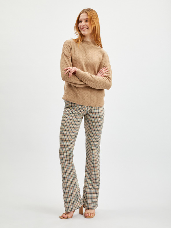 Orsay Светлокафяв дамски пуловер с десен ORSAY