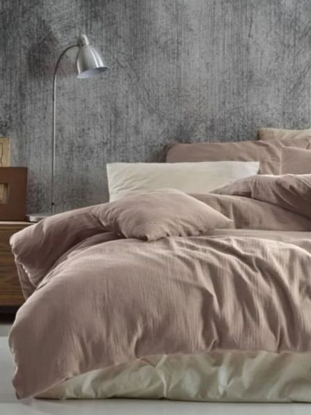 Kvalitex Удължено муселиново спално бельо 140x220, 70x90 см в бежово Kvalitex