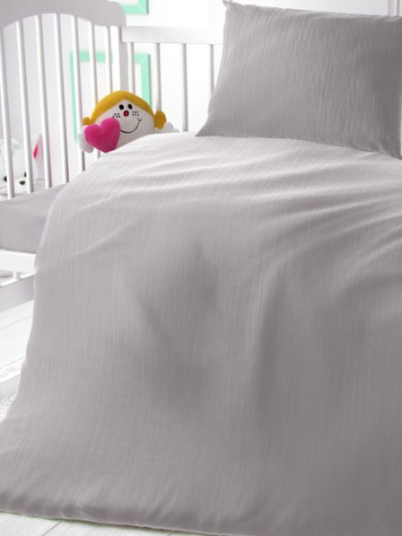 Kvalitex Муселинов спален комплект за детско легло светлосив Kvalitex