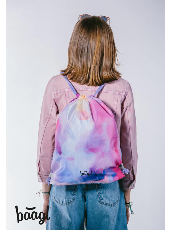 BAAGL  Розов училищен комплект - раница, моливник, чанта Baagl Core Painting