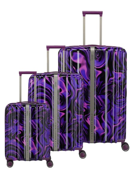 Travelite Комплект пътни куфари Travelite Lascana Edition S,M,L Purple Swirl