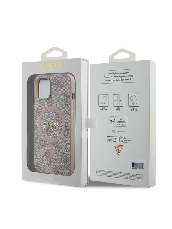 Guess Guess 4G заден калъф за iPhone 14 Pink