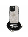 Guess Guess PU 4G Metal Logo Crossbody Ремък Заден капак за iPhone 16 Pro Розово