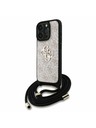 Guess Guess PU 4G Metal Logo Crossbody Ремък Заден капак за iPhone 16 Pro Max Розово