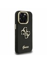 Guess Guess PU Grained 4G Logo Stand Camera Frame Заден капак за iPhone 15 Pro Max Черно