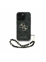 Guess Guess PU 4G Metal Logo Strap Заден капак за iPhone 15 Pro Черно