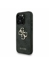 Guess Guess PU 4G Metal Logo Strap Заден капак за iPhone 15 Pro Max Черно