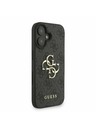 Guess Guess PU 4G Metal Logo Strap Заден капак за iPhone 16 Черно