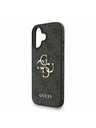 Guess Guess PU 4G Metal Logo Strap Заден капак за iPhone 16 Черно