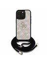 Guess Guess PU 4G Metal Logo Crossbody Ремък Заден капак за iPhone 15 Pro Розово