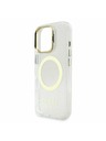 Guess Guess IML Gold Outline Stand Camera Frame MagSafe Заден капак за iPhone 16 Pro Max Прозрачно