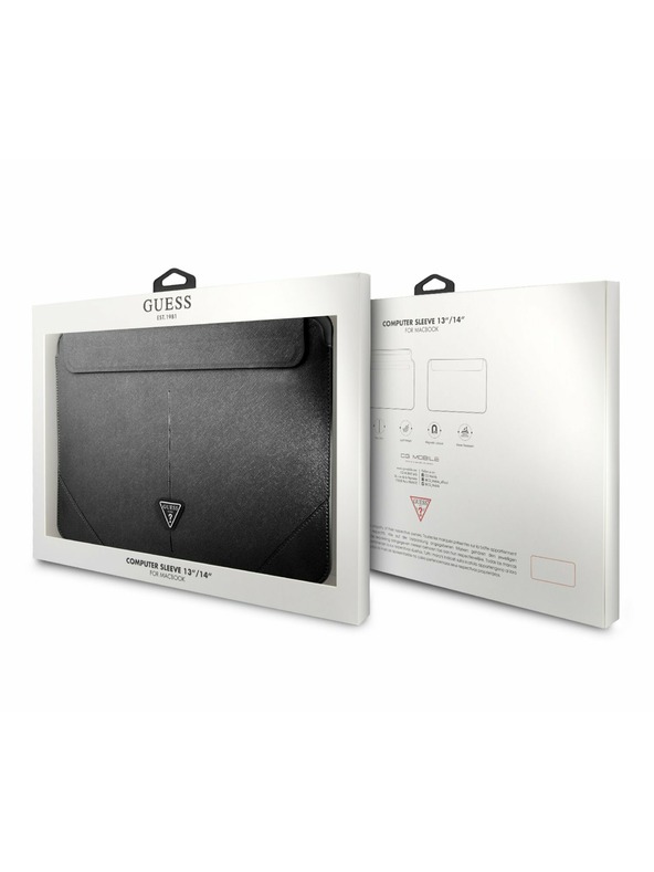 Guess Guess Saffiano Triangle Metal Logo Калъф за компютър 13/14" Черно