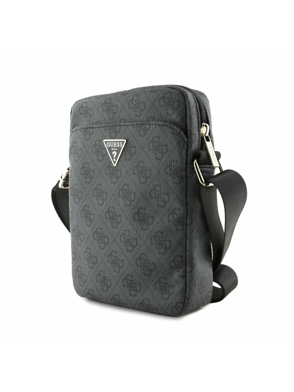 Guess Guess PU 4G Triangle Logo Чанта 8" Черно