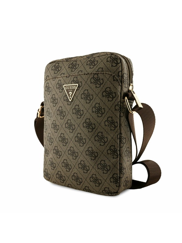 Guess Guess PU 4G Triangle Logo Чанта 8" Кафяво