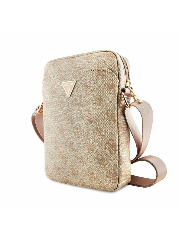Guess Guess PU 4G Triangle Logo Чанта 8" Розово