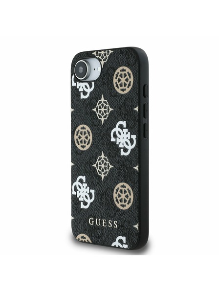 Guess Guess PU 4G Peony MagSafe заден калъф за iPhone 16e черен