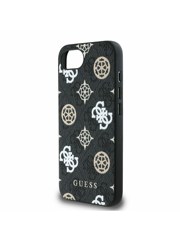 Guess Guess PU 4G Peony MagSafe заден калъф за iPhone 16e черен