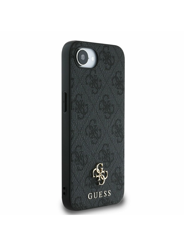 Guess Guess PU 4G малък метален лого MagSafe заден калъф за iPhone 16e сив