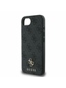 Guess Guess PU 4G малък метален лого MagSafe заден калъф за iPhone 16e сив