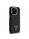 Guess Guess PU 4G Strass Triangle Logo Stand Camera Frame MagSafe Заден калъф за iPhone 16 Pro Max Black