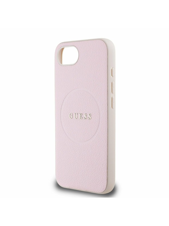 Guess Guess PU Grained Classic Logo MagSafe Заден калъф за iPhone 16e Pink