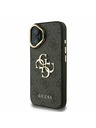 Guess Guess PU 4G Metal Logo Stand Camera Frame Заден калъф за iPhone 16 Black