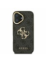 Guess Guess PU 4G Metal Logo Stand Camera Frame Заден калъф за iPhone 16 Black