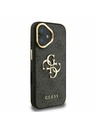 Guess Guess PU 4G Metal Logo Stand Camera Frame Заден калъф за iPhone 16 Black