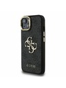 Guess Guess PU 4G Metal Logo Stand Camera Frame Заден калъф за iPhone 15 Black